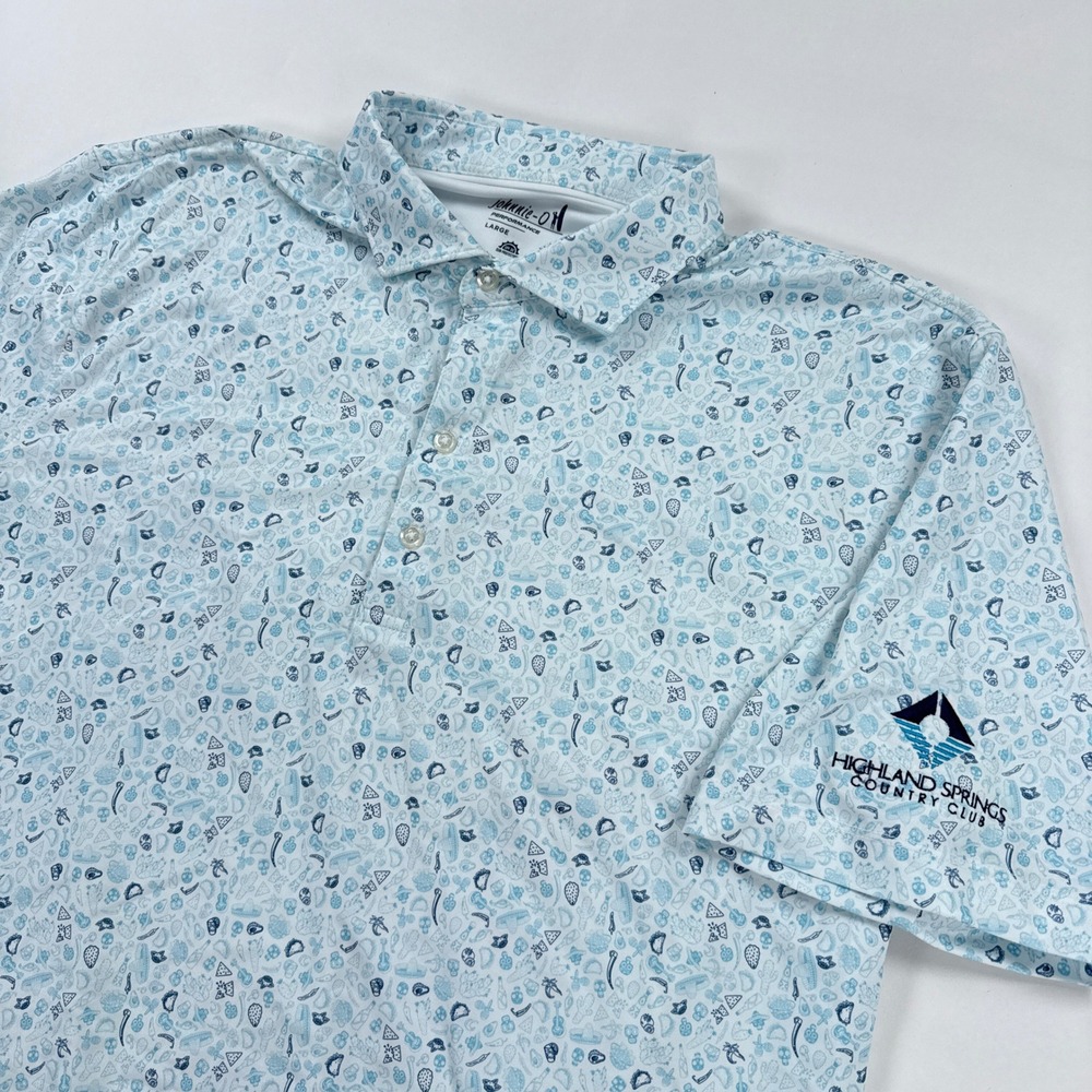 Johnnie O Polo Shirt Mens Large Tacos Y Tequila Golf Highland Springs Stretch